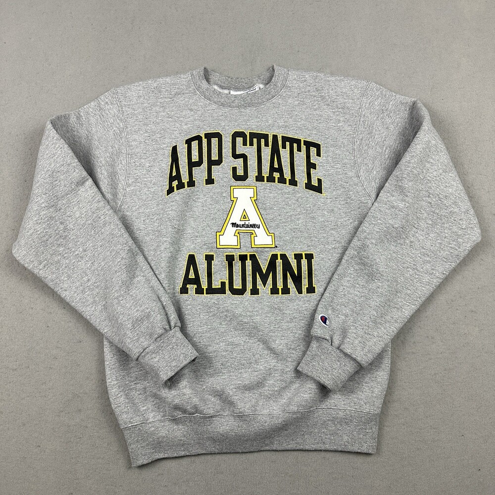 Appalachian State Mountaineers Sweatshirt Men Small Gray Champion Alumni Crew S